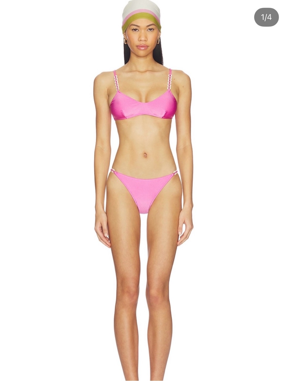 Women's Vibrant Pink Bikini Set with Adjustable Straps